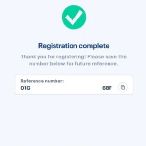 Globe sim registration confirmation screenshot