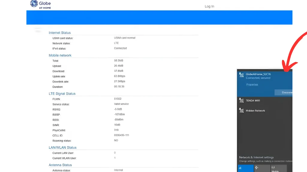 Access the Globe at Home Router Settings